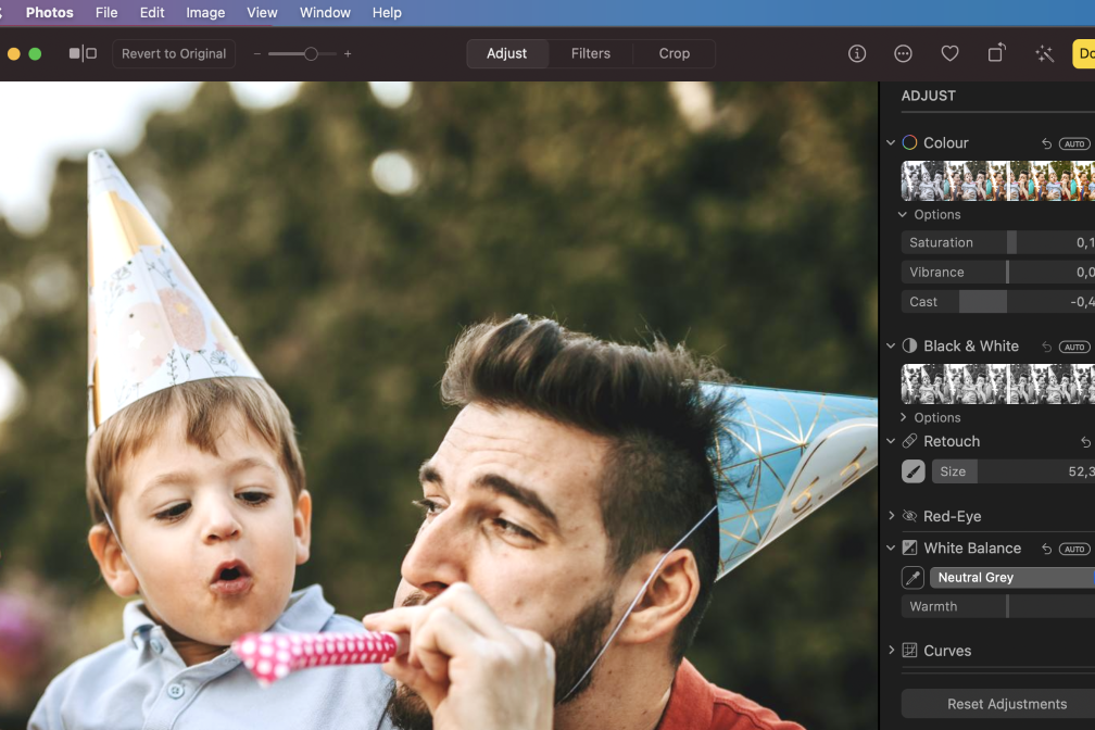 Fotos in der MacOS Foto App anpassen und bearbeiten