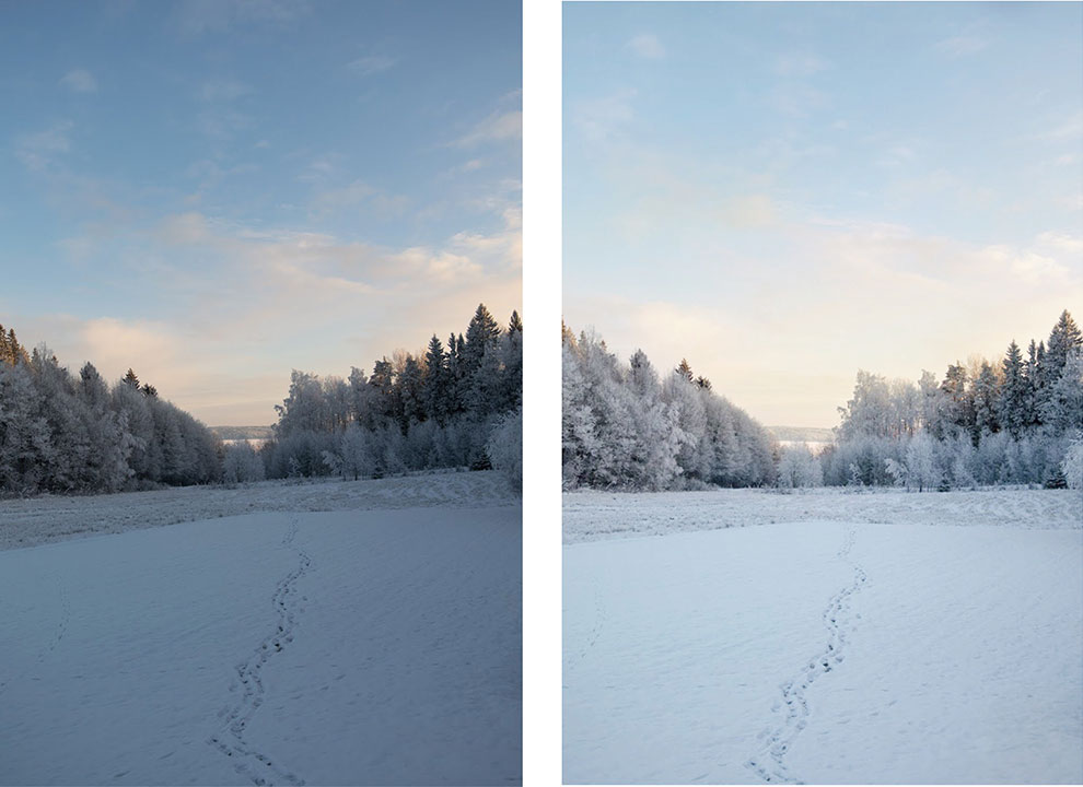 Talvikuva ennen ja jälkeen Talvikuva ennen ja jälkeen