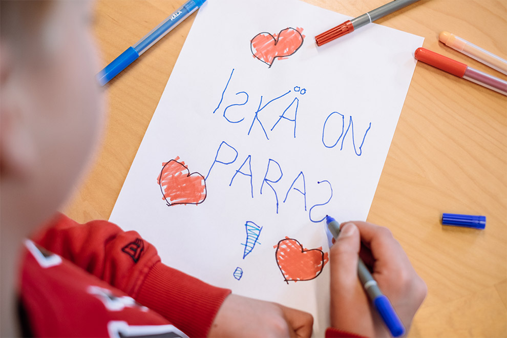 Lapsi kirjoittaa Iskä on paras Lapsi kirjoittaa Iskä on paras