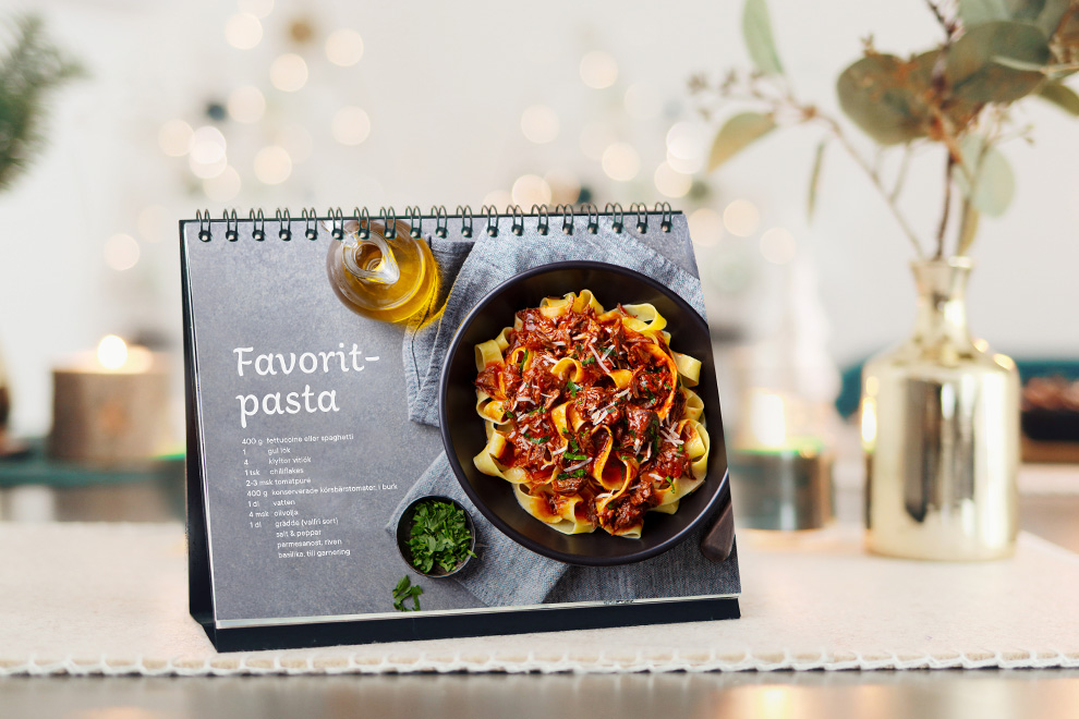 Fotobordshållare med recept Fotobordshållare med recept