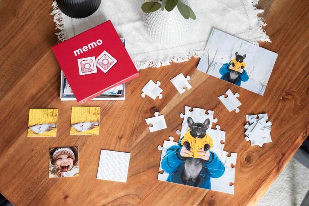 Spielspass für Jung und Alt: selbst gestaltetes Fotomemo oder Fotopuzzle.