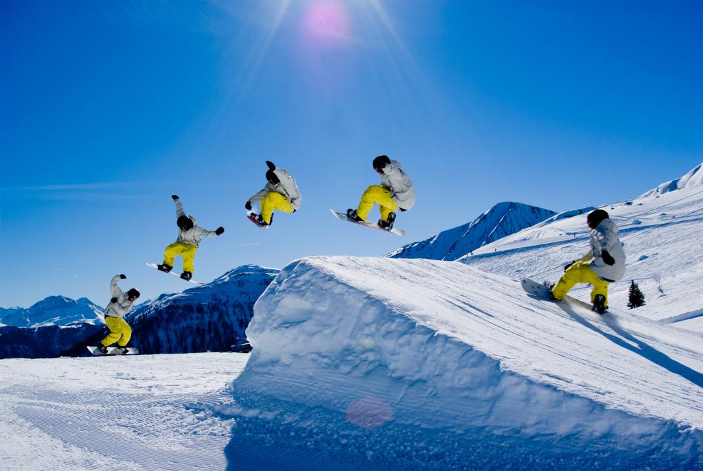 Dynamische Fotos auf der Ski-Piste