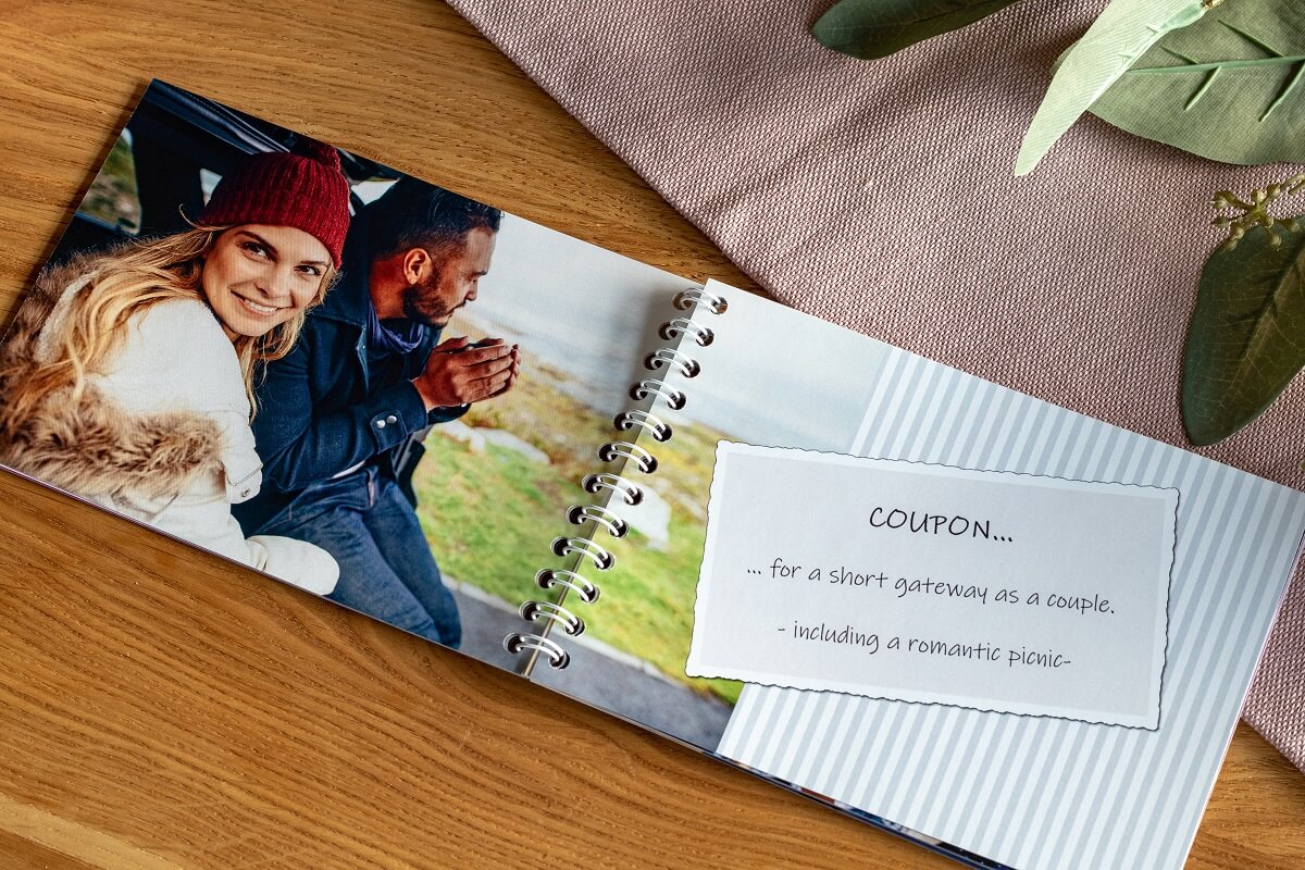 Coupon for a romantic getaway in a playful design Coupon for a romantic getaway in a playful design