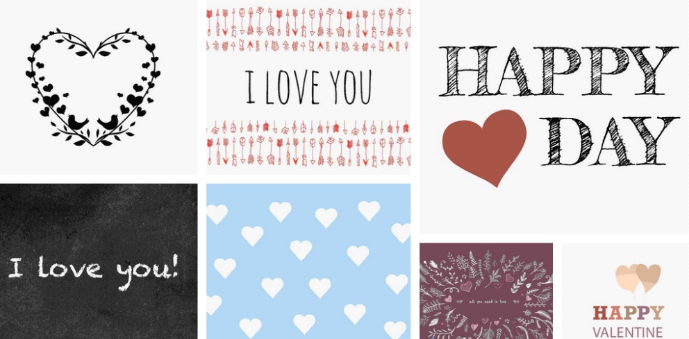 Header-Valentines-Day Grusskarten zum Valentinstag gestalten mit Collagen-Layout