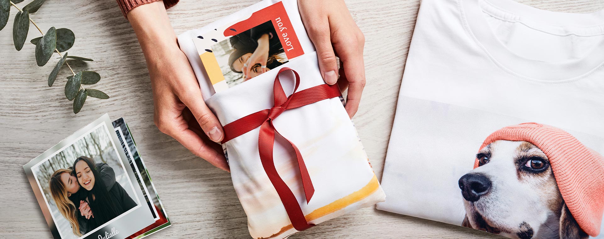 Wrap your photo gift using a T-shirt