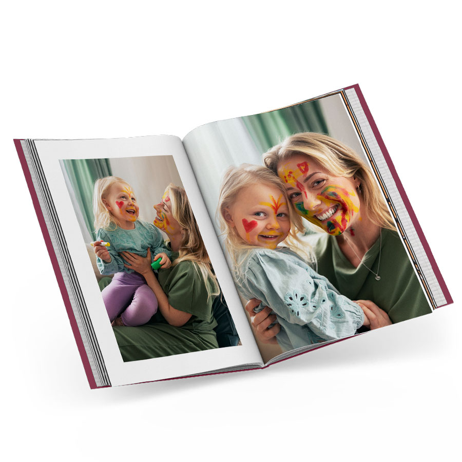 Photo book full of photos of mom and family as a Mother's Day gift
