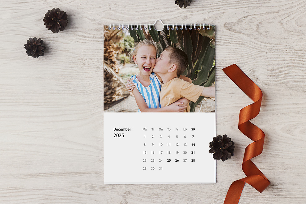 Julklappstips till mor- och farföräldrar: en kalender med egna foton