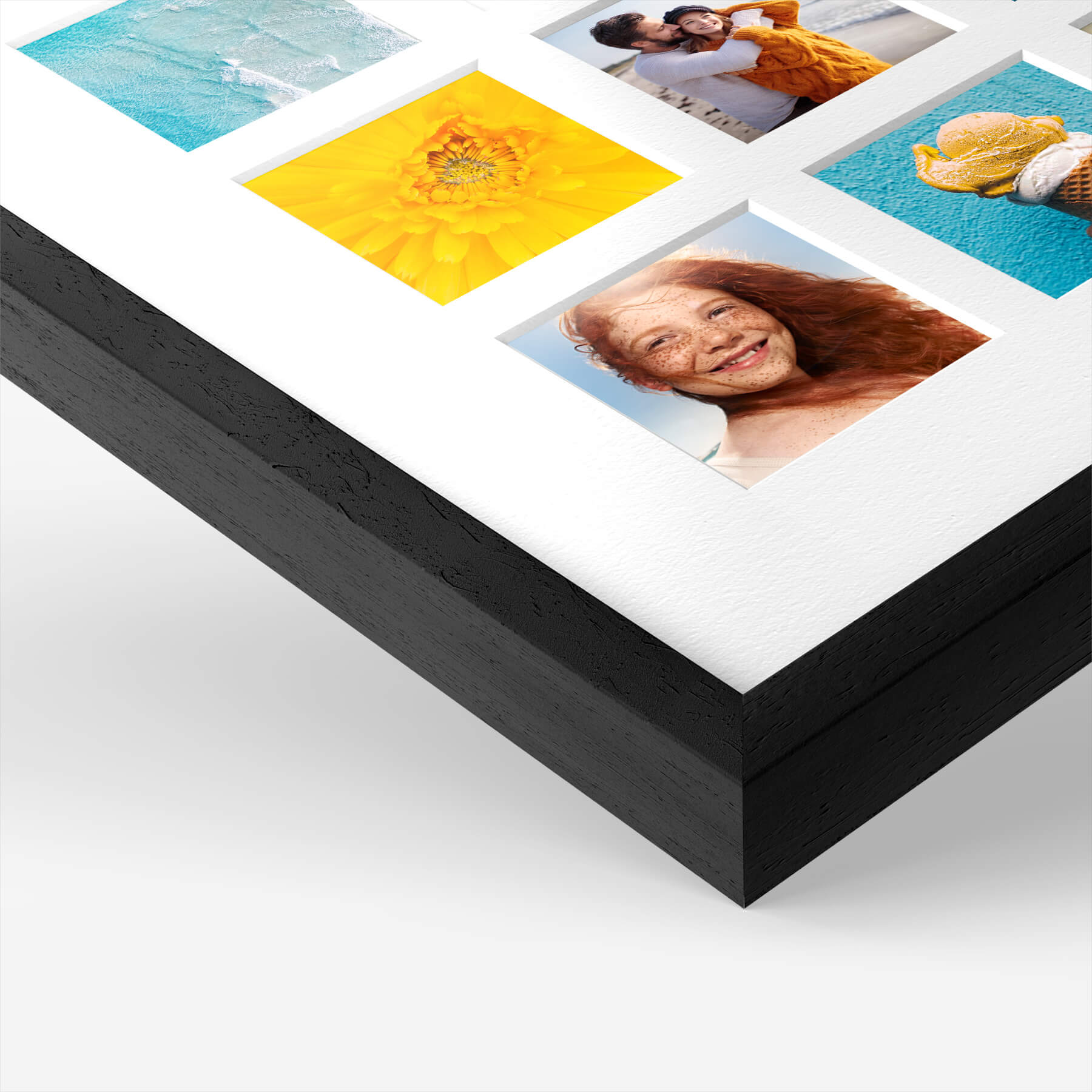 Cornice Portafoto 8 Foto 13x18 Cm: Elegante Vetro E Metallo, Colori Nero E Rame