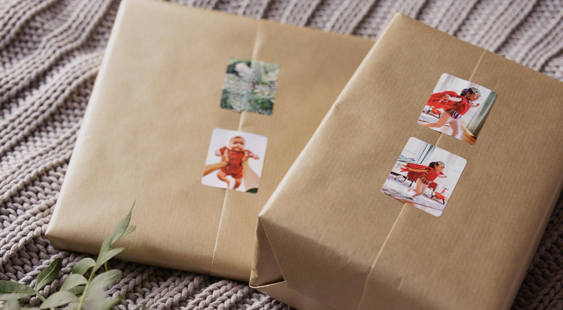 Fotoklistermärken som paketsigill