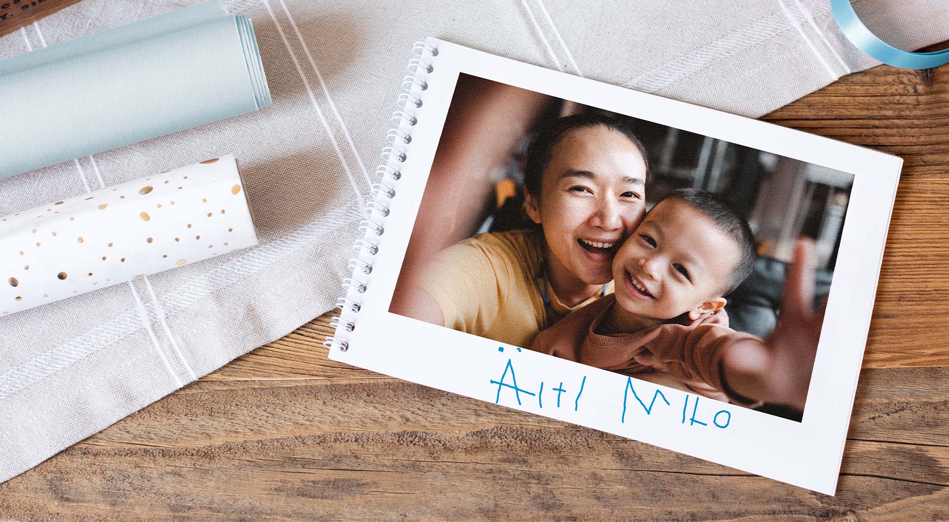 Lapsen kirjoittama kuvakirjan nimi