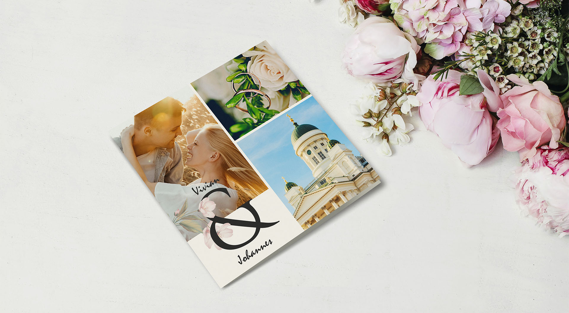 Festliga bröllopskort