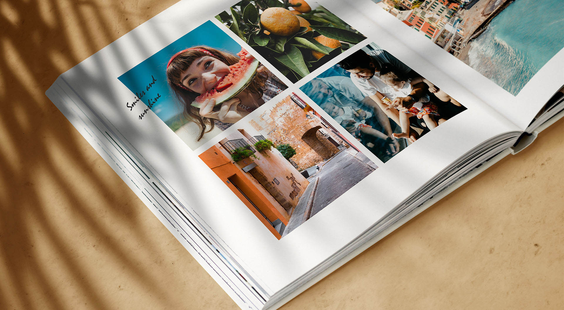 En fotoboksida med 4 bilder från sommaren