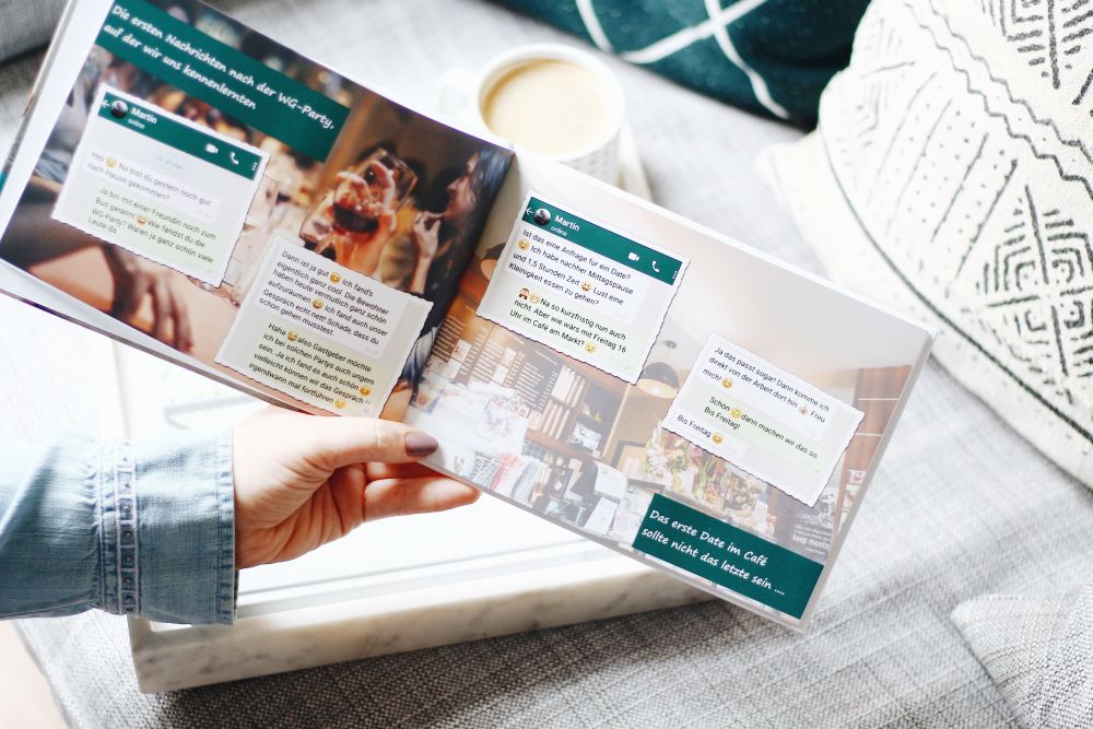 Titelbild Votre historique de conversation dans un livre photo – le cadeau unique de la Saint-Valentin