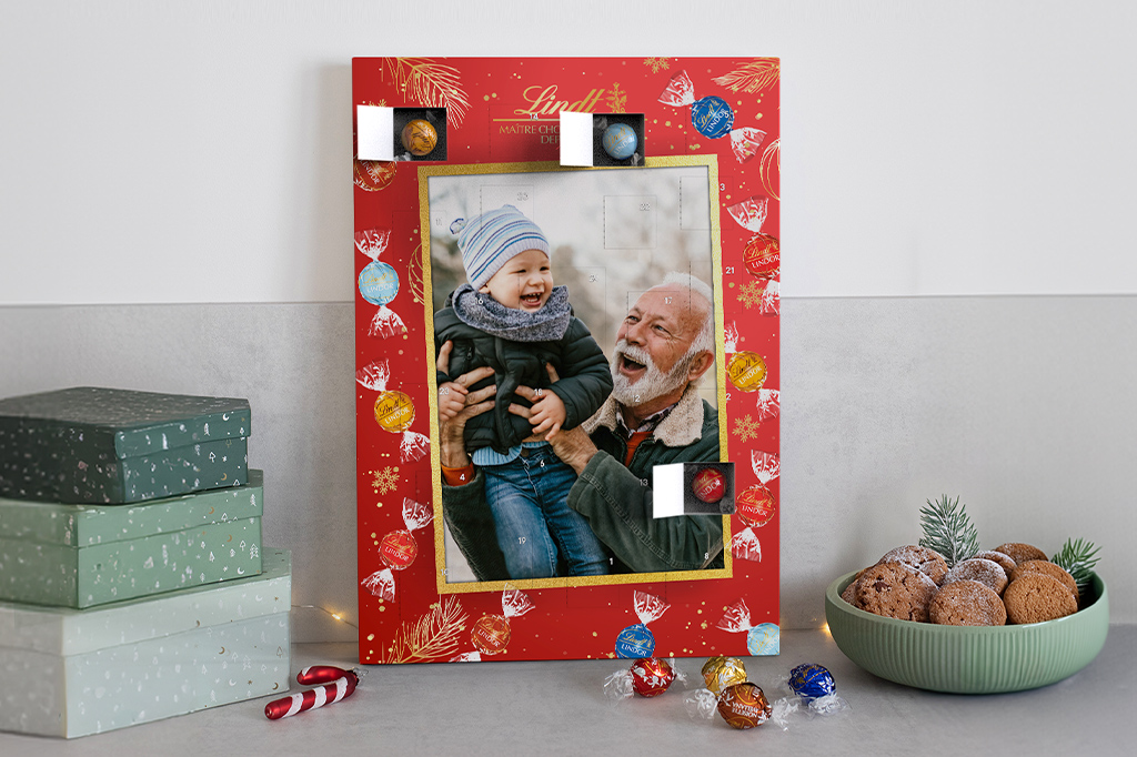 Personalised Photo Advent Calendar with Lindt chocolate Personalised Photo Advent Calendar with Lindt chocolate