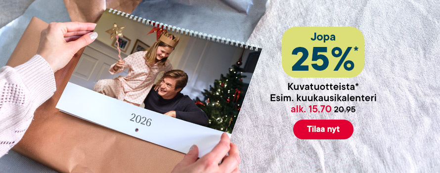 Kuvatuotteet jopa -25 %