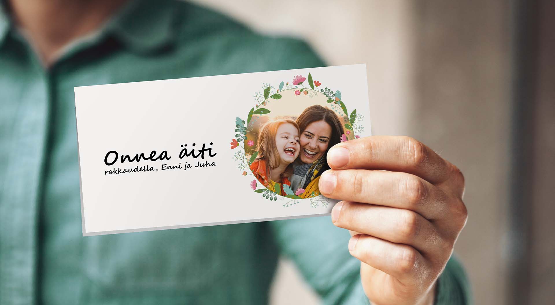 Äitienpäiväkortti omasta kuvasta