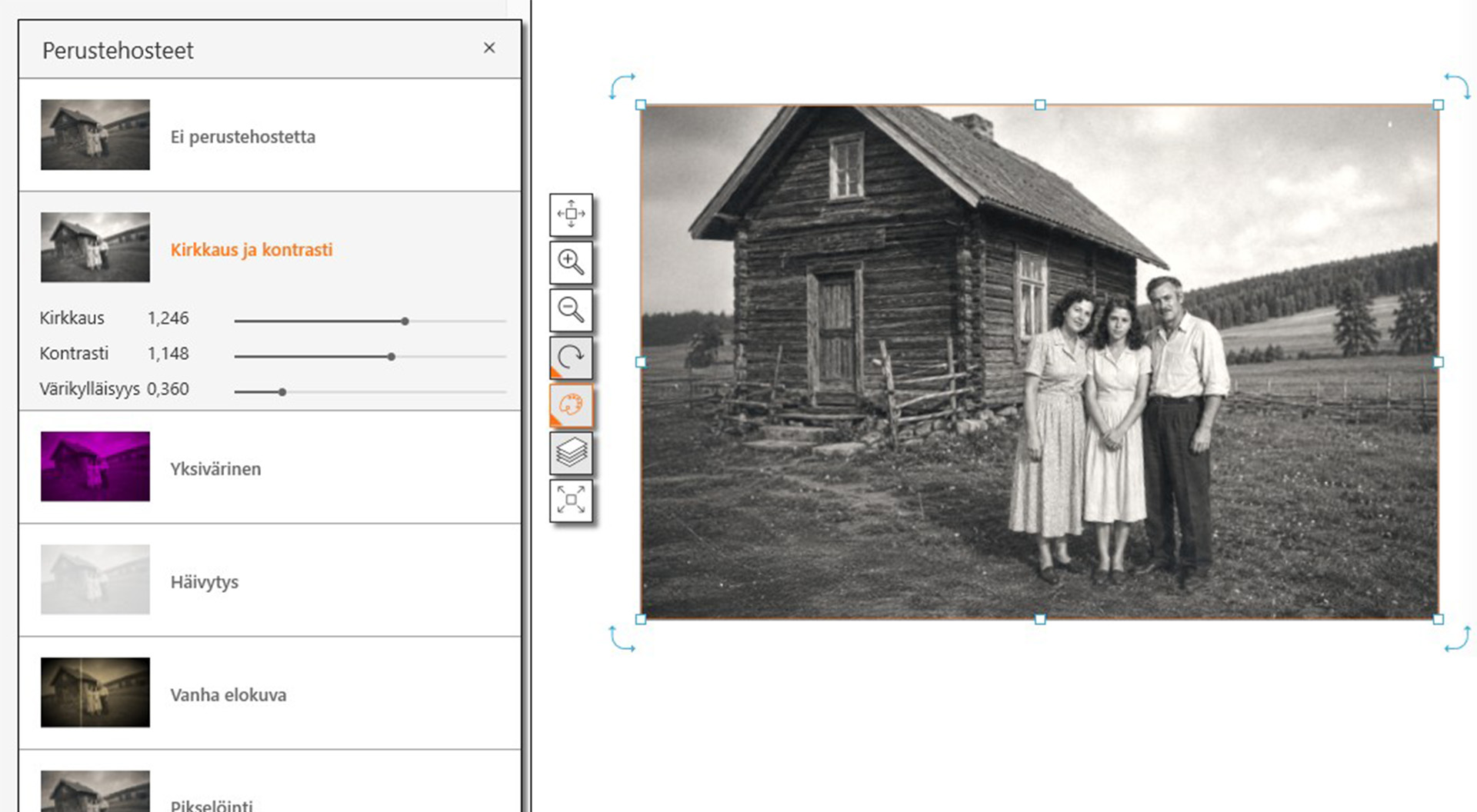 Adjust image colors in Designer software