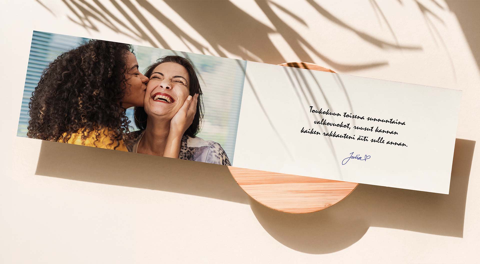 Card with a poem for mother on Mother's day