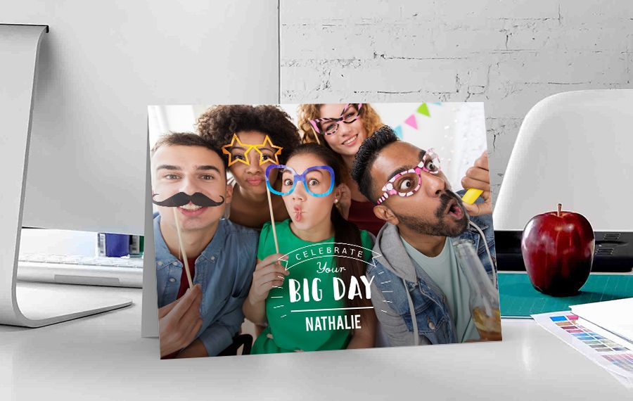Maxikarte, gefaltet: Edle Karte im A4-Hochformat Karte selbst gestalten