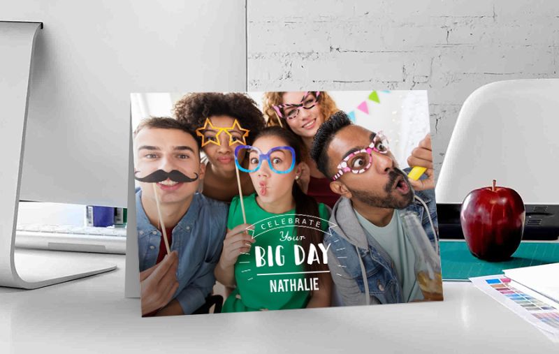 Folded maxi card: Design your own elegant portrait A4 card | ifolor
